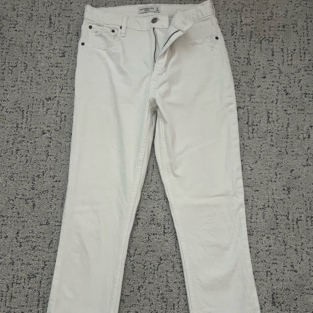 Abercrombie & Fitch Cream High-Rise Jeans